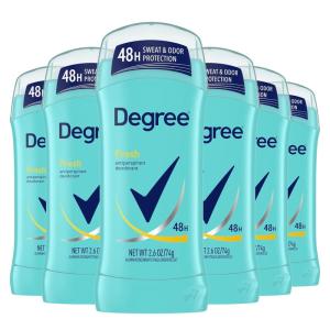 imageDegree Antiperspirant Deodorant Fresh Energy Pack of 6 48Hour Sweat and Odor Protection Antiperspirant For Women 26 ozFragranced