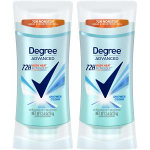 imageDegree Antiperspirant Deodorant Shower Clean Twin Pack 72Hour Sweat ampamp Odor Protection Antiperspirant for Women with Body Heat Activated Technology 26 oz