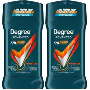 imageDegree Men Antiperspirant Deodorant Adventure 72Hour Sweat and Odor Protection Antiperspirant For Men With Body Heat Activated Technology 27 oz54 Ounce Pack of 2