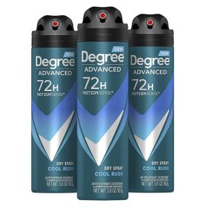 imageDegree Men Antiperspirant Deodorant Dry Spray Cool Rush 3 count Deodorant for Men With MotionSense Technology 38 ozFresh