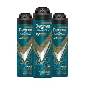 imageDegree Men Antiperspirant Deodorant Dry Spray Sport Defense 3 count Deodorant for Men 38 ozDry Spray