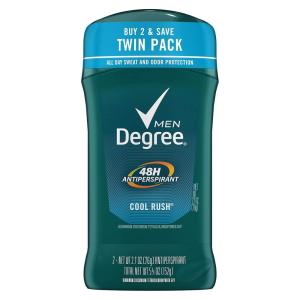 imageDegree Men Antiperspirant Deodorant Stick 48 Hour Sweat and Odor Protection Cool Rush Mens Deodorant Keeps You Feeling Fresh and Dry 27 Ounce Pack of 2