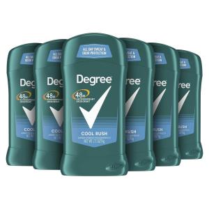imageDegree Men Original Antiperspirant Deodorant for Men Pack of 6 48Hour Sweat and Odor Protection Cool Rush 27 ozCool Rush