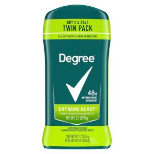 imageDegree Men Original Protection Antiperspirant Deodorant Extreme Blast Twin Pack 48Hour Sweat and Odor Protection Antiperspirant For Men 27 oz