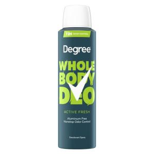 imageDegree Men Whole Body Deodorant Spray for Men Active Fresh Scent Aluminum Free 72H Odor Protection 4 oz
