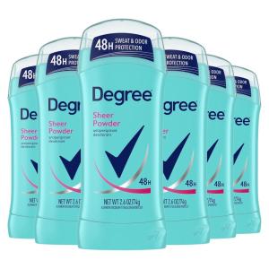 imageDegree Original Antiperspirant Deodorant Sheer Powder Pack of 6 48Hour Sweat ampamp Odor Protection Antiperspirant for Women 26 ozFloral