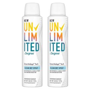 imageDegree Unlimited Antiperspirant Deodorant Dry Spray Fresh 2 Count LongLasting Sweat ampamp Odor Protection with Antiperspirant Technology SmartAdapt Tech 38 ozClean