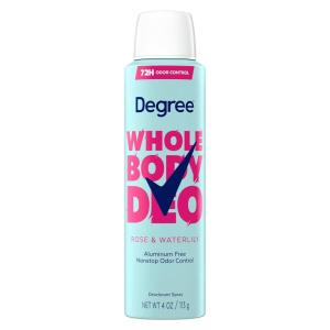 imageDegree Women Whole Body Deodorant Spray Rose ampamp Waterlily Scent Aluminum Free 72H Odor Protection 4 oz