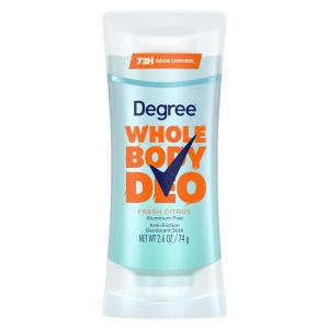 imageDegree Women Whole Body Deodorant Stick Fresh Citrus Scent Glides on Clear  Absorbs Sweat Aluminum Free 72H Odor Protection 26 oz