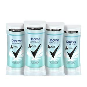 imageDegree Womens BlackWhite 4 Count Antiperspirant Balm 26 oz  Protects from Deodorant Stains Fresh Scent 48H NonStop Protection26 Ounce Pack of 4