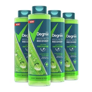 imageDegree Men Body Wash and Soak For PostWorkout Recovery Skincare Routine Lemongrass and Eucalyptus  Epsom Salt  Electrolytes Bath and Body Product 22 FL Oz Pack of 4Lemongrass  Eucalyptus