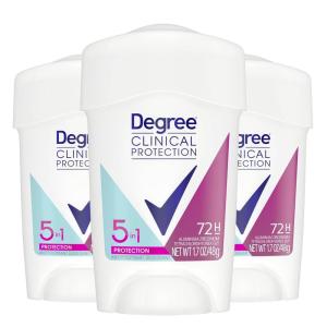 imageDegree Clinical Protection Antiperspirant Deodorant 5in1 Pack of 3 72Hour Sweat ampamp Odor Protection 17 oz