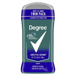 imageDegree Men Original Deodorant 48Hour Odor Protection Arctic Edge Deodorant For Men 3 oz Twin Pack6 Ounce Pack of 1