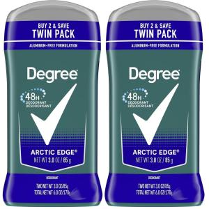 imageDegree Men Original Deodorant 48Hour Odor Protection Arctic Edge Deodorant For Men 3 oz Twin Pack6 Ounce Pack of 2