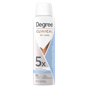 imageDegree dry spray for 96 Hour sweat and odor protection Fresh Cotton 5X protection 38oz